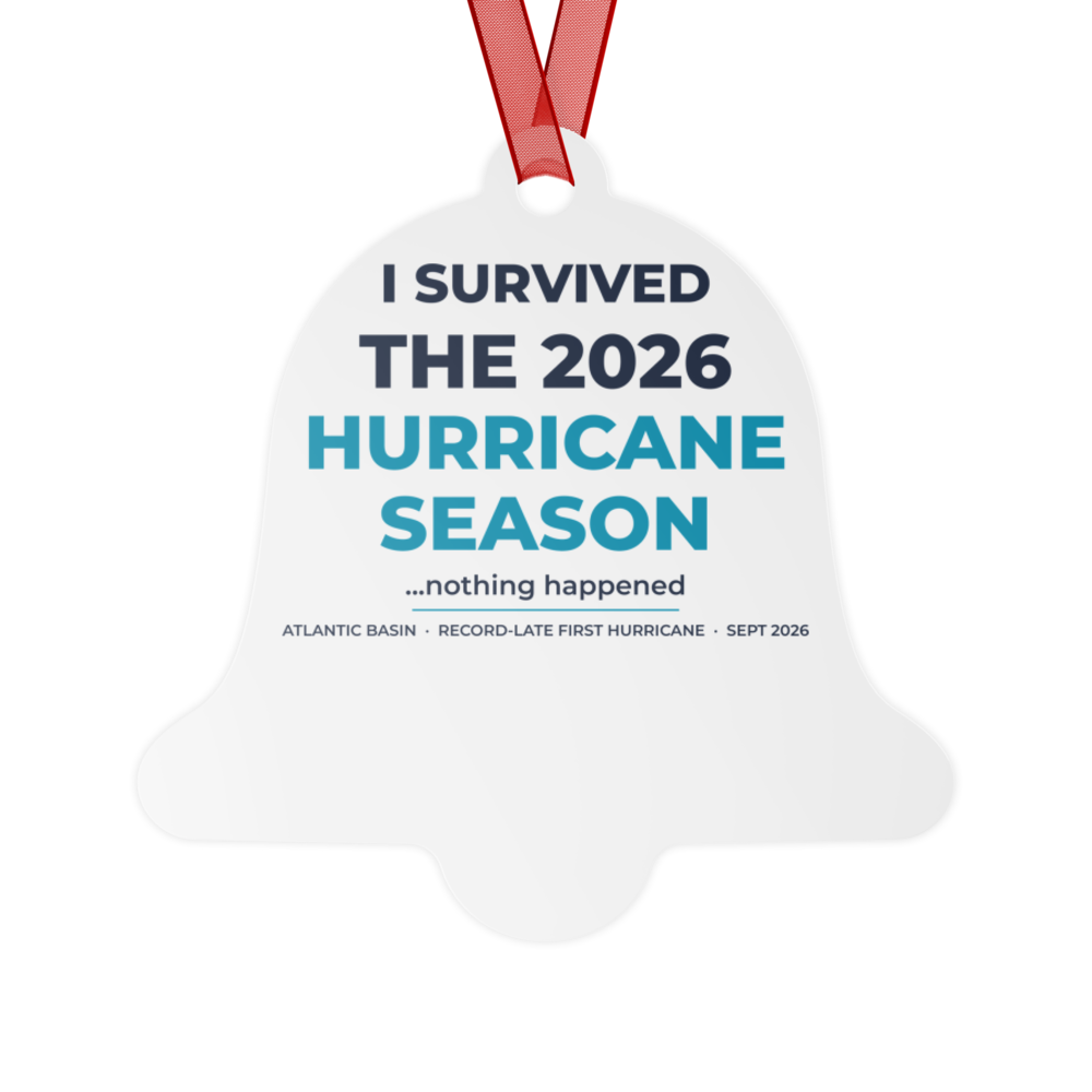 I Survived the 2026 Hurricane Season Ornament in White aluminum