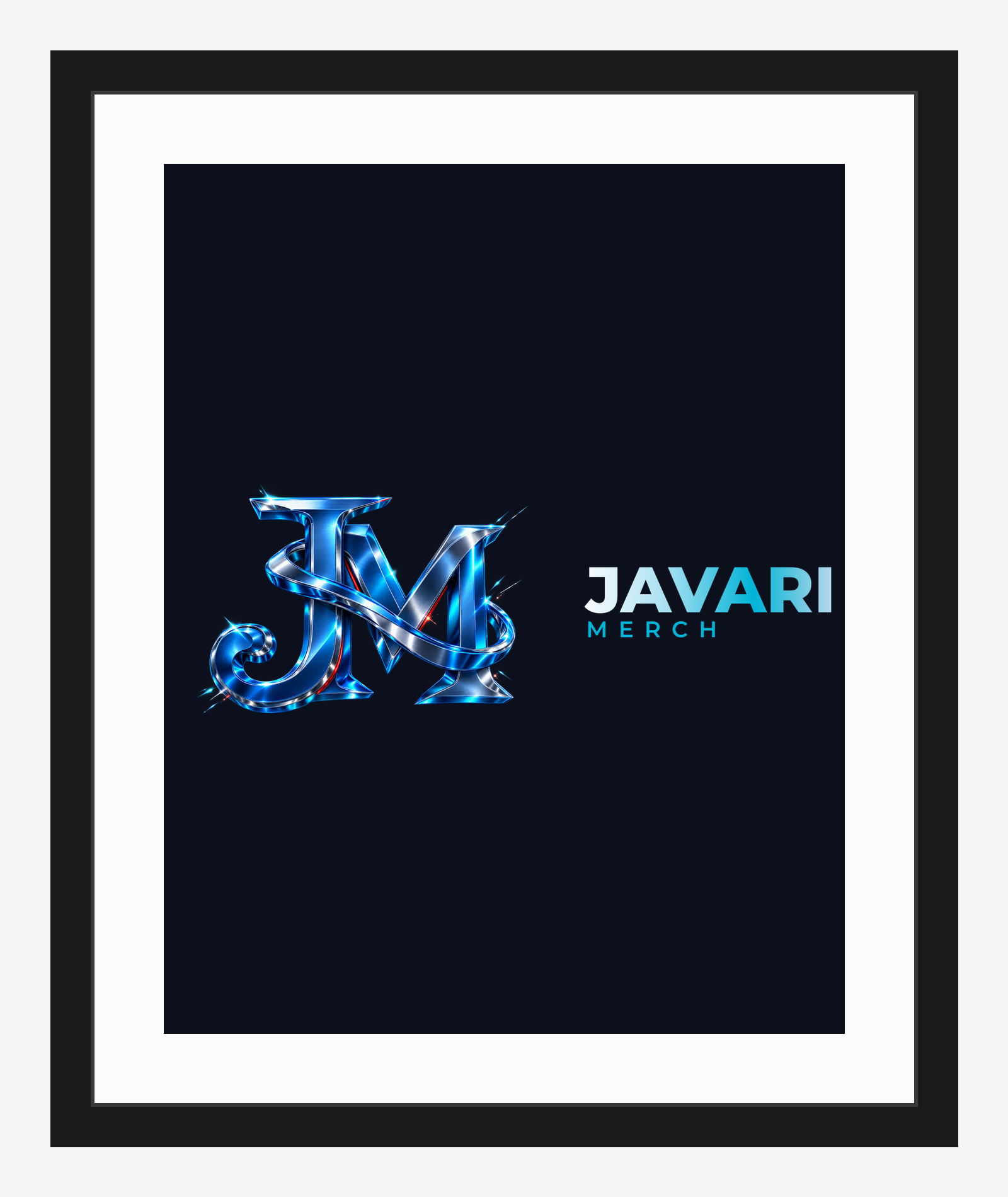 Javari Merch Framed Print in Black frame