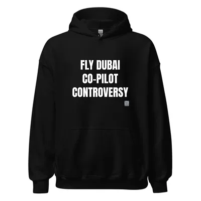 FLY DUBAI · CO-PILOT · CONTROVERSY in Black