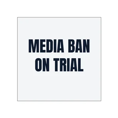 MEDIA BAN · ON TRIAL in White