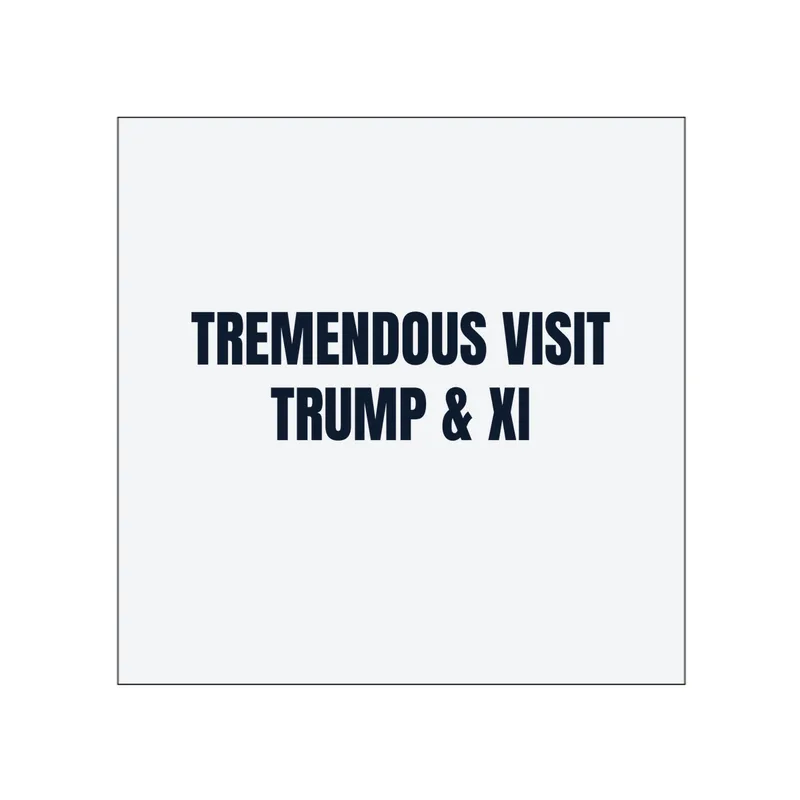 TREMENDOUS VISIT · TRUMP & XI in White