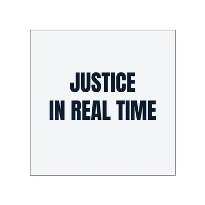 JUSTICE · IN REAL TIME in White