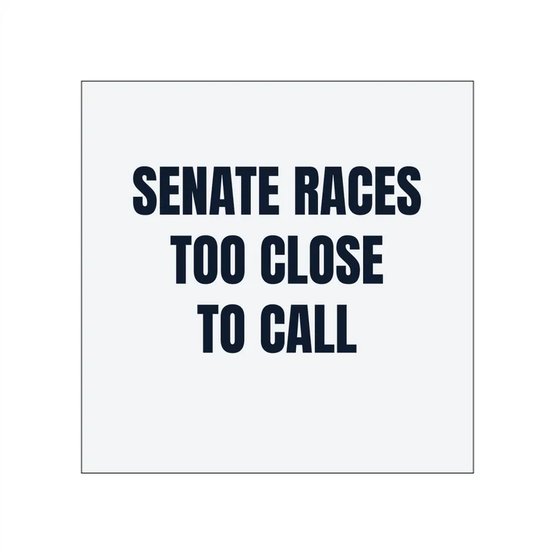 SENATE RACES · TOO CLOSE · TO CALL in White