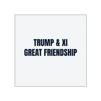 TRUMP & XI · GREAT FRIENDSHIP in White