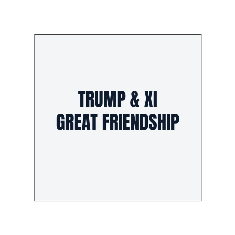 TRUMP & XI · GREAT FRIENDSHIP in White
