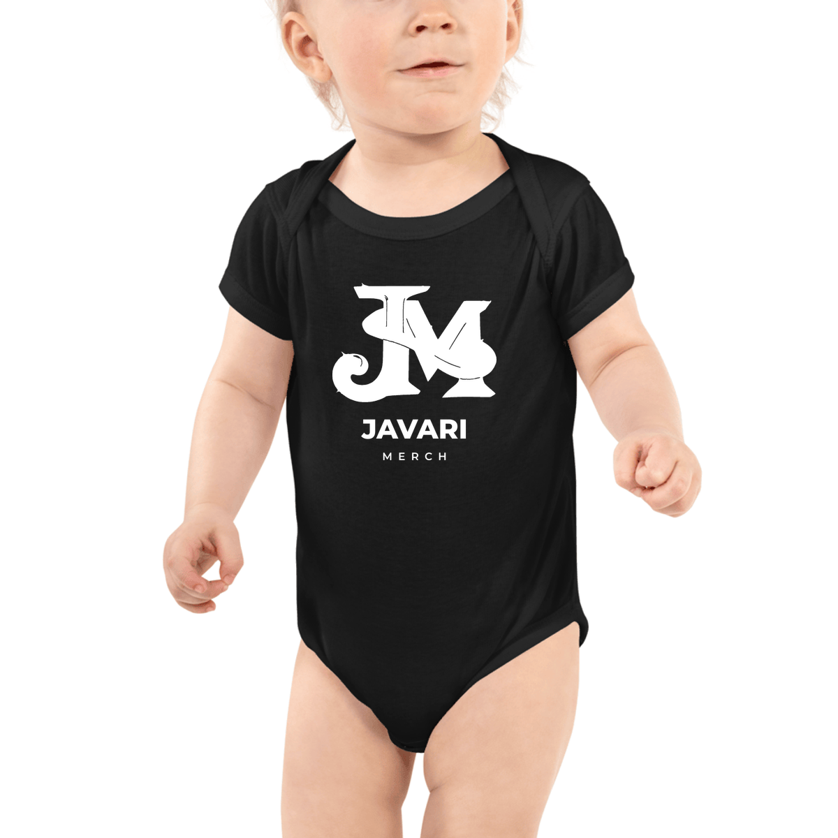 Baby Short Sleeve Bodysuit in Black