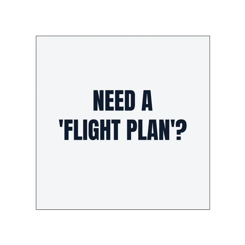 NEED A · 'FLIGHT PLAN'? in White