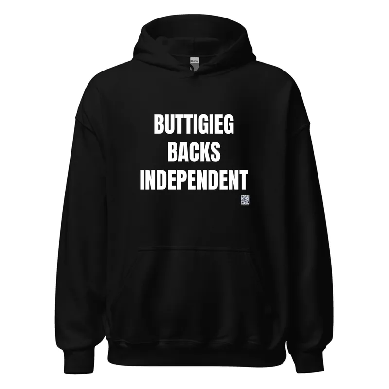 BUTTIGIEG · BACKS · INDEPENDENT in Black