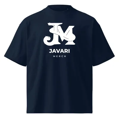 Unisex Organic Oversized High Neck Blaster 2.0 T-Shirt in French Navy