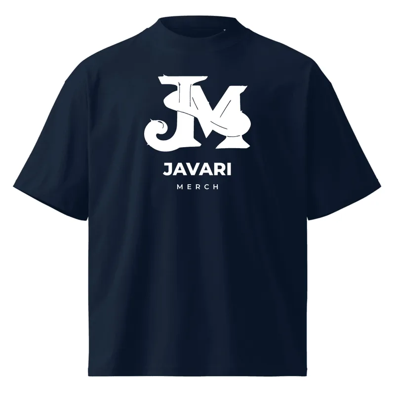 Unisex Organic Oversized High Neck Blaster 2.0 T-Shirt in French Navy