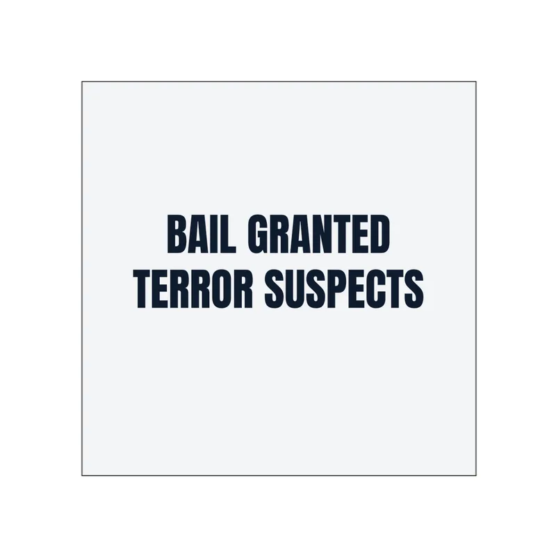 BAIL GRANTED · TERROR SUSPECTS in White