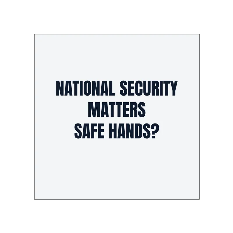 NATIONAL SECURITY · MATTERS · SAFE HANDS? in White
