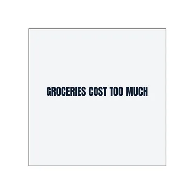 GROCERIES COST TOO MUCH in White