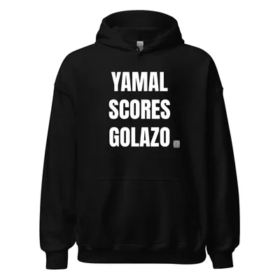 YAMAL · SCORES · GOLAZO in Black