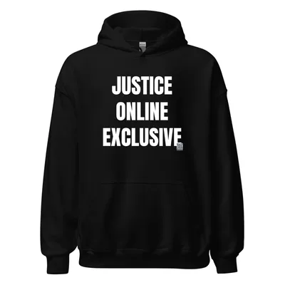 JUSTICE · ONLINE · EXCLUSIVE in Black