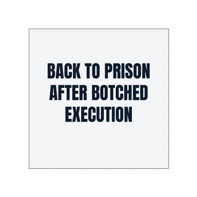 BACK TO PRISON · AFTER BOTCHED · EXECUTION in White