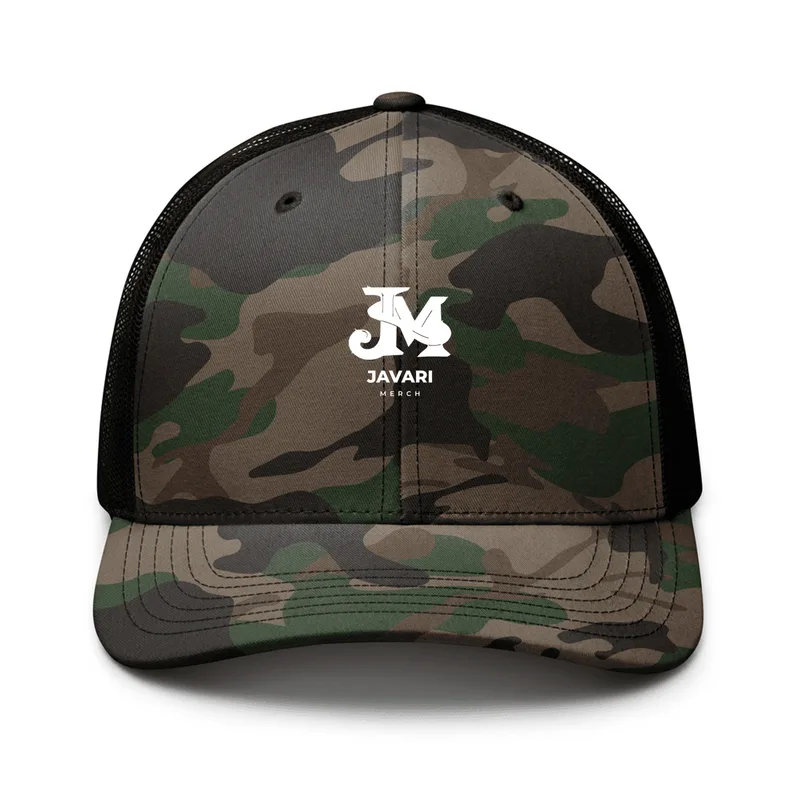 Camouflage Trucker Hat in Camo/Black