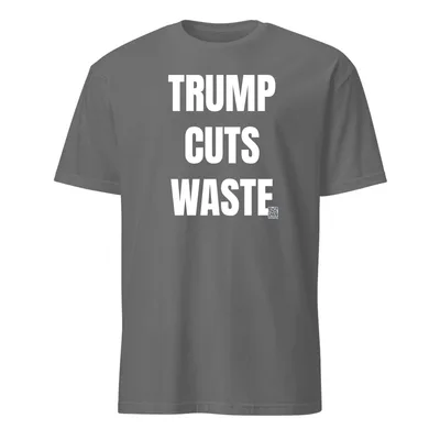 TRUMP · CUTS · WASTE in Graphite Heather