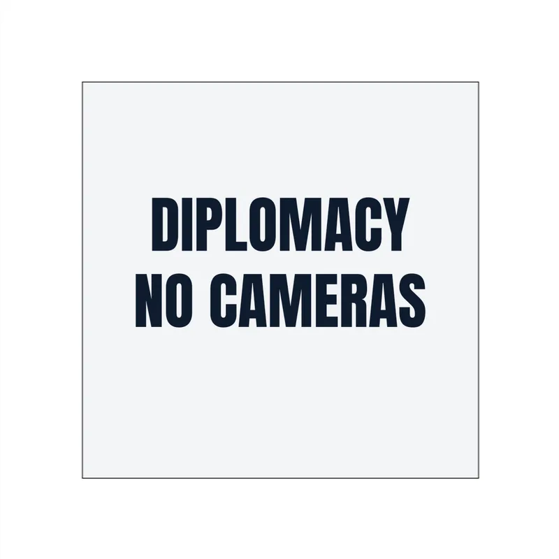 DIPLOMACY · NO CAMERAS in White