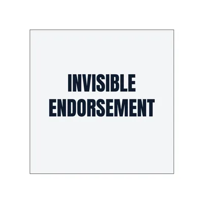 INVISIBLE · ENDORSEMENT in White