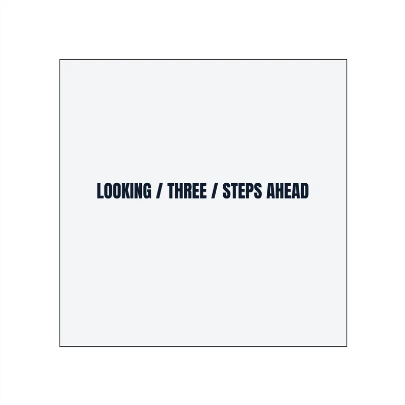 LOOKING / THREE / STEPS AHEAD in White