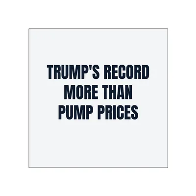 TRUMP'S RECORD · MORE THAN · PUMP PRICES in White