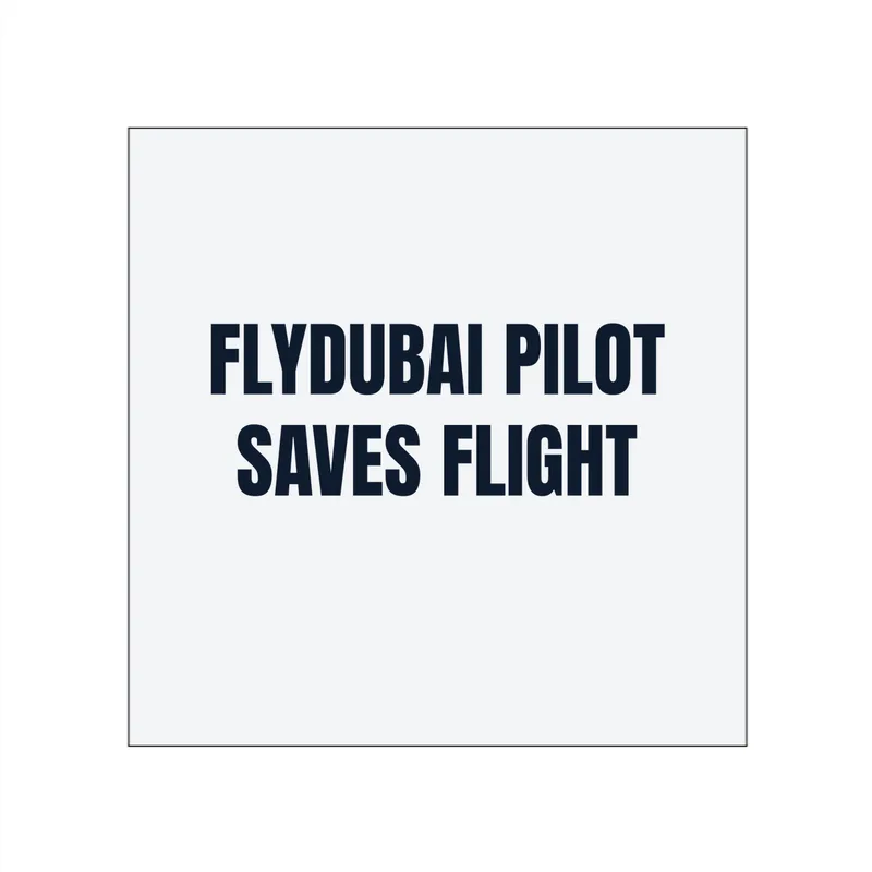 FLYDUBAI PILOT · SAVES FLIGHT in White