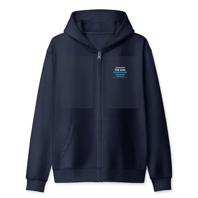 Unisex Heavyweight Full Zip Hoodie in Navy