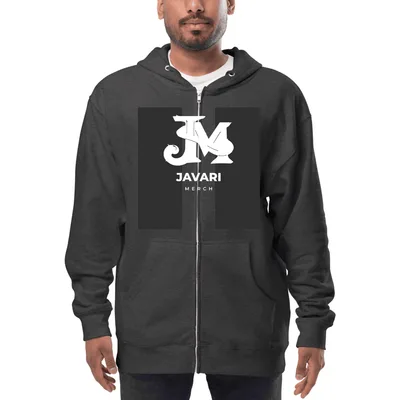 Unisex Fleece Zip Up Hoodie in Charcoal Heather