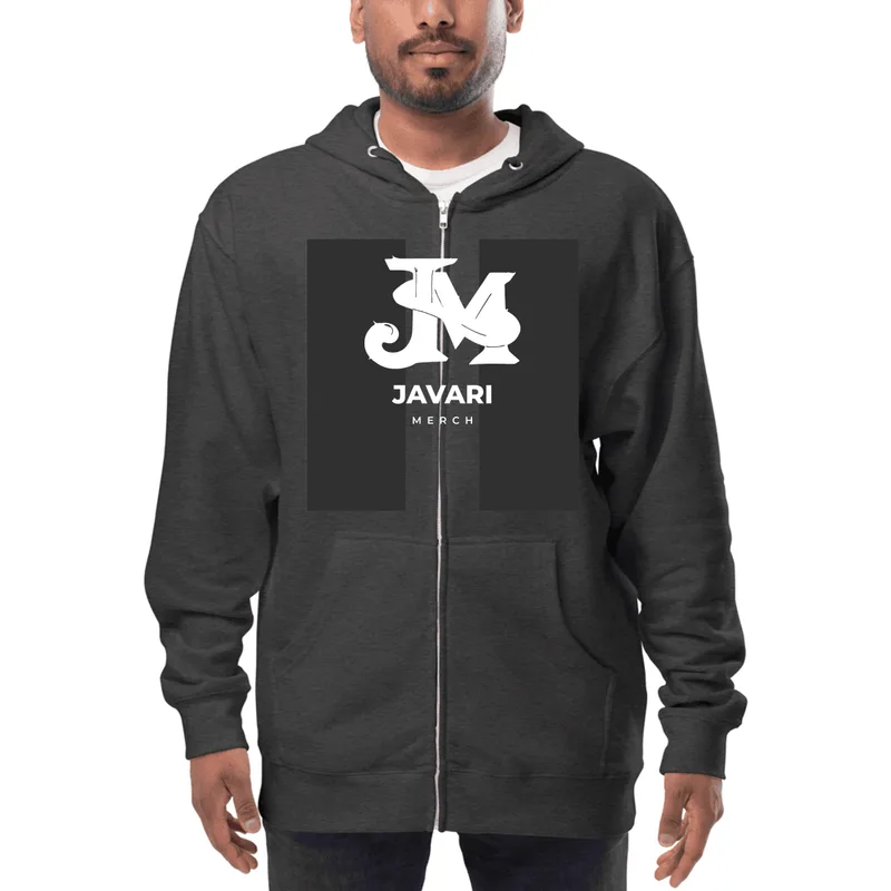 Unisex Fleece Zip Up Hoodie in Charcoal Heather