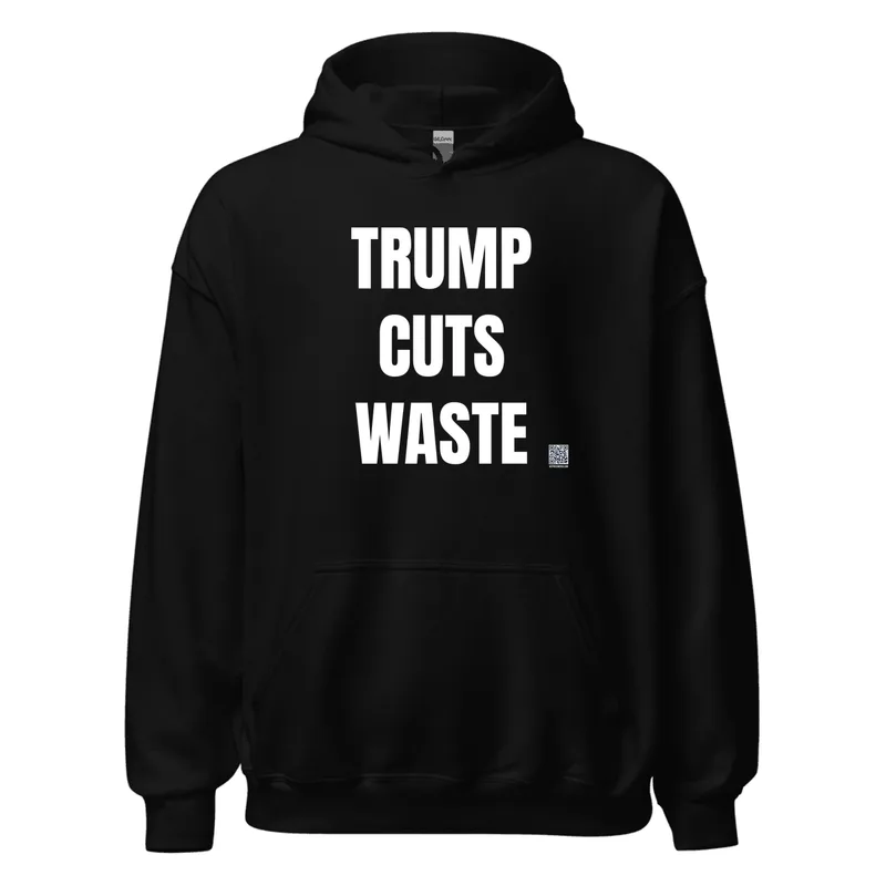 TRUMP · CUTS · WASTE in Black
