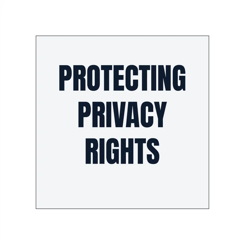 PROTECTING · PRIVACY · RIGHTS in White