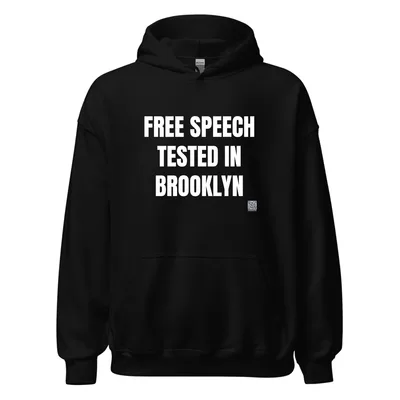 FREE SPEECH · TESTED IN · BROOKLYN in Black