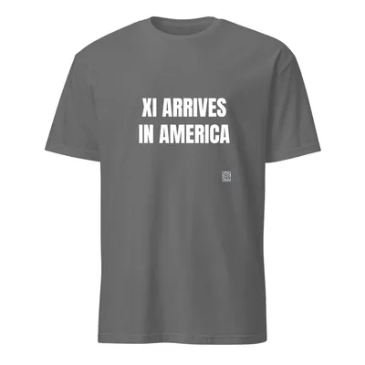 XI ARRIVES · IN AMERICA in Graphite Heather