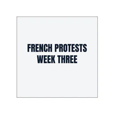 FRENCH PROTESTS · WEEK THREE in White