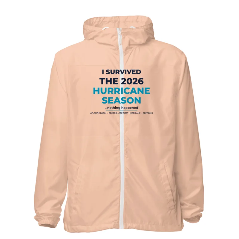 Unisex Lightweight Zip Up Windbreaker in Blush/White Zipper