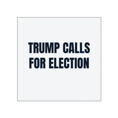 TRUMP CALLS · FOR ELECTION in White