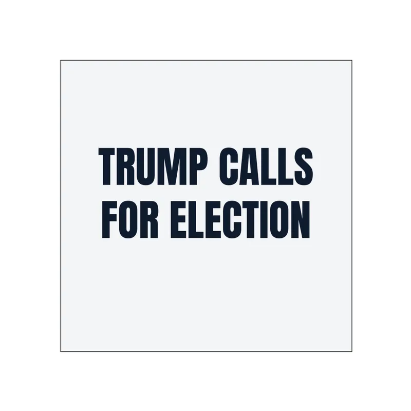TRUMP CALLS · FOR ELECTION in White