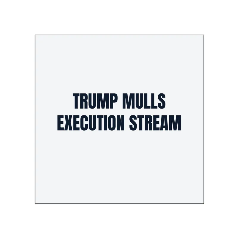 TRUMP MULLS · EXECUTION STREAM in White