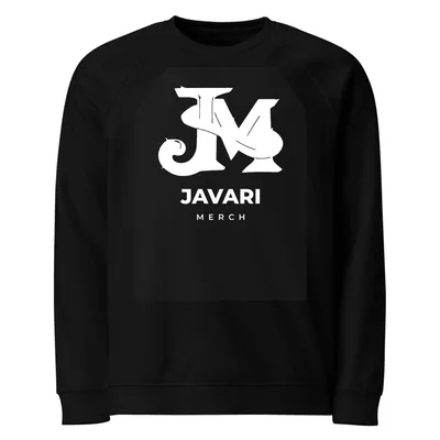 Unisex Organic Raglan Sweatshirt in Black