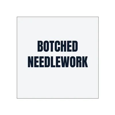 BOTCHED · NEEDLEWORK in White