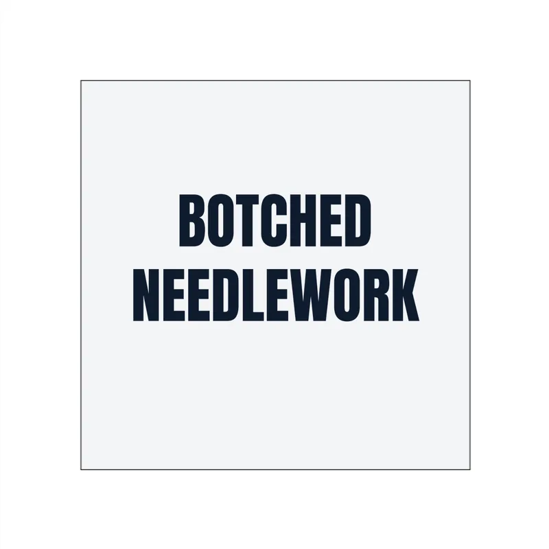BOTCHED · NEEDLEWORK in White
