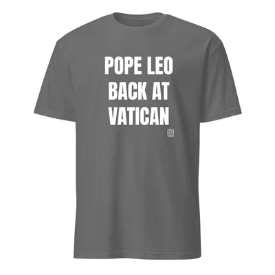POPE LEO · BACK AT · VATICAN in Graphite Heather