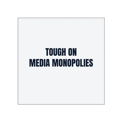 TOUGH ON · MEDIA MONOPOLIES in White