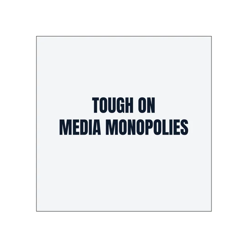 TOUGH ON · MEDIA MONOPOLIES in White