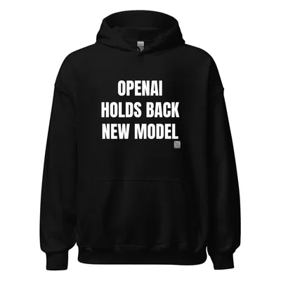 OPENAI · HOLDS BACK · NEW MODEL in Black