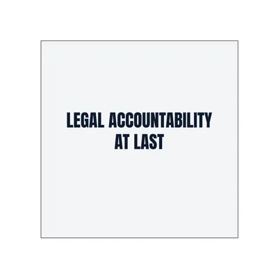 LEGAL ACCOUNTABILITY · AT LAST in White