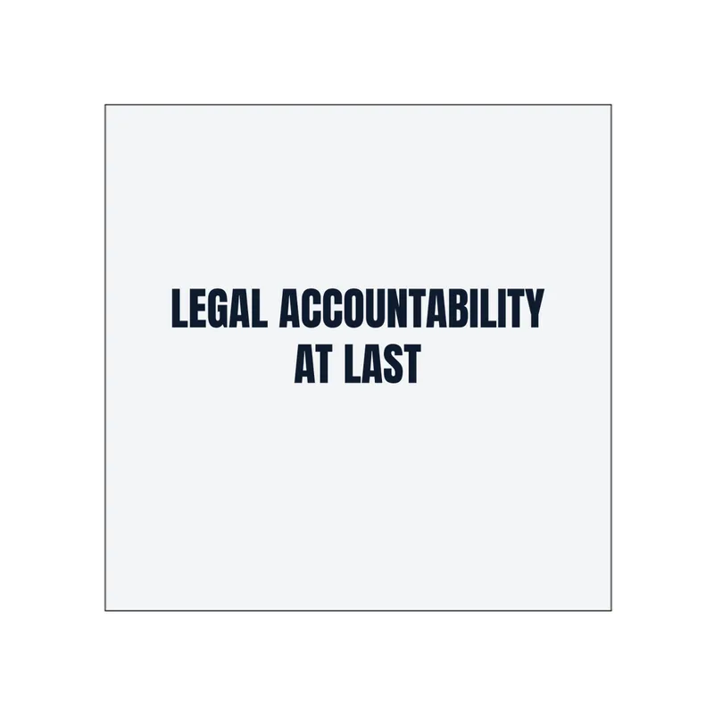 LEGAL ACCOUNTABILITY · AT LAST in White