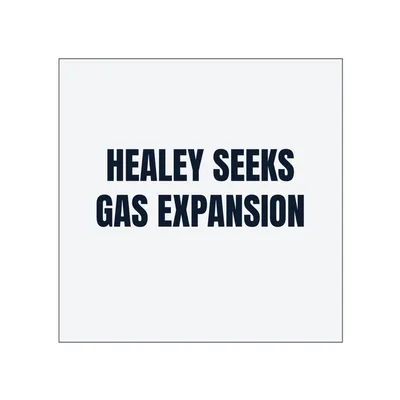 HEALEY SEEKS · GAS EXPANSION in White