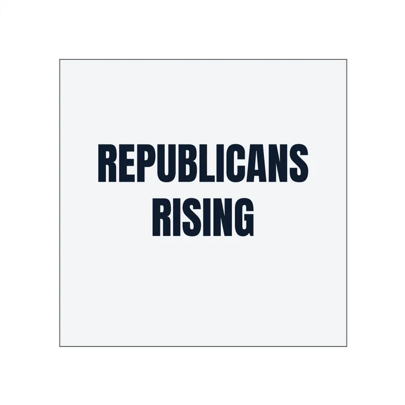 REPUBLICANS · RISING in White